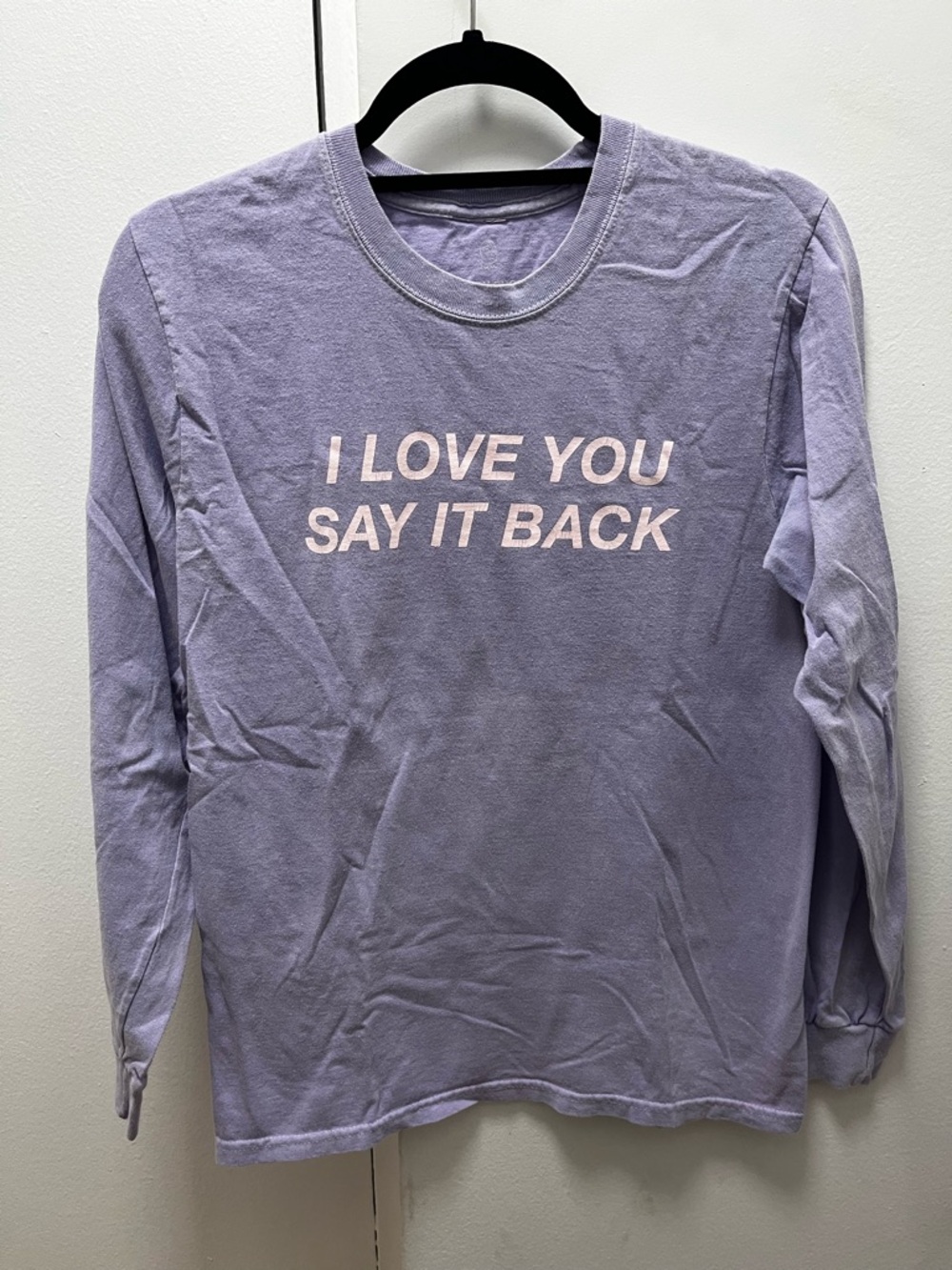 Lonely Ghost Heat Sensitive Lilac Long Sleeve "I LOVE YOU SAY IT BACK" Tee